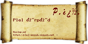 Plel Árpád névjegykártya